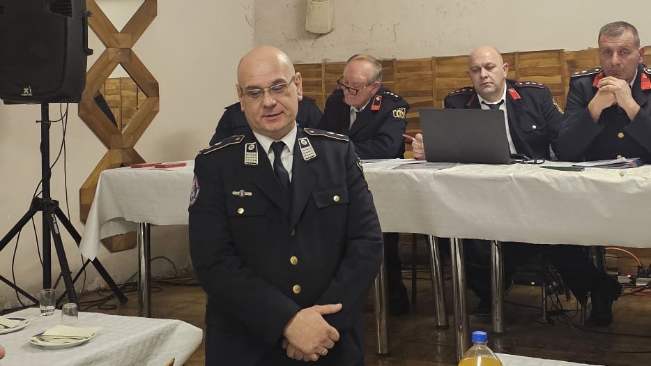 Predsjednik Vatrogasne zajednice Koprivničko-križevačke županije Darko Palaš na 72. skupštini DVD Dropkovec